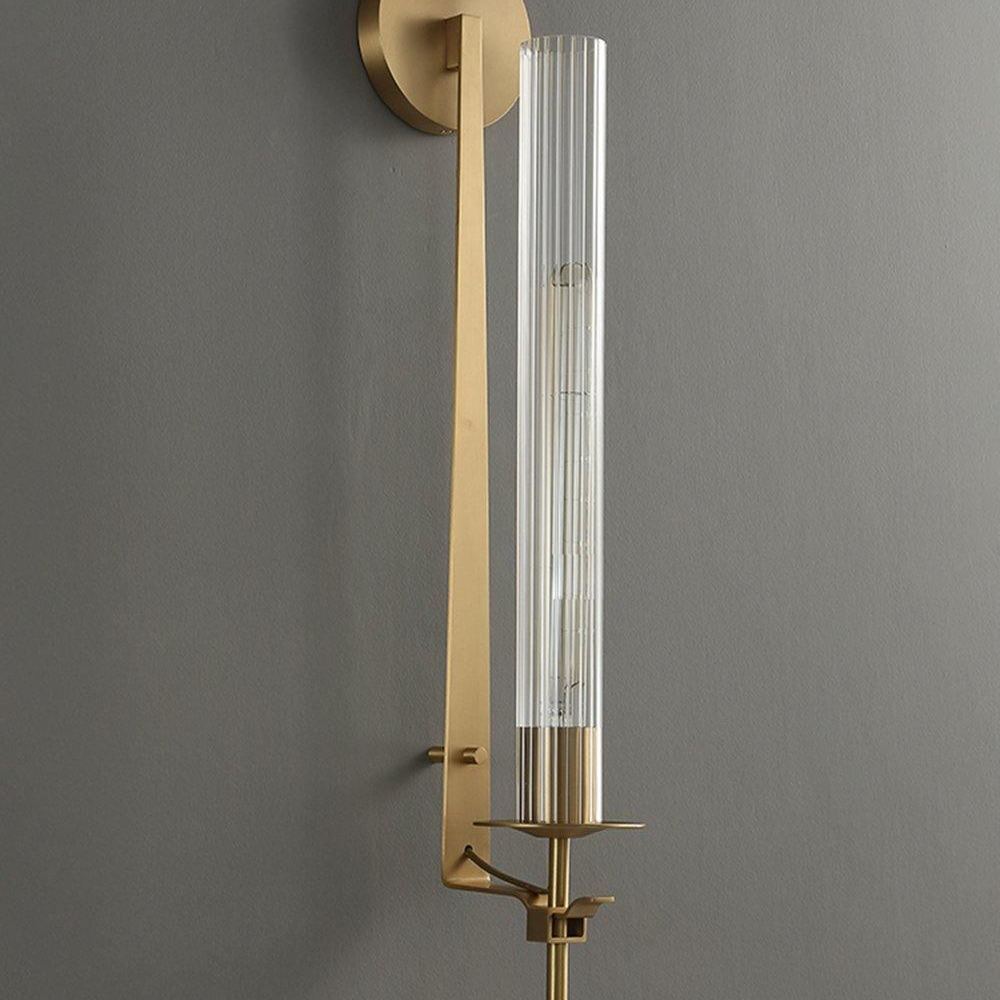 Alessio Minimalism Brass Metal Glass Wall Lamp Bedroom Living Room