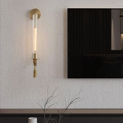 Alessio Minimalism Brass Metal Glass Wall Lamp Bedroom Living Room