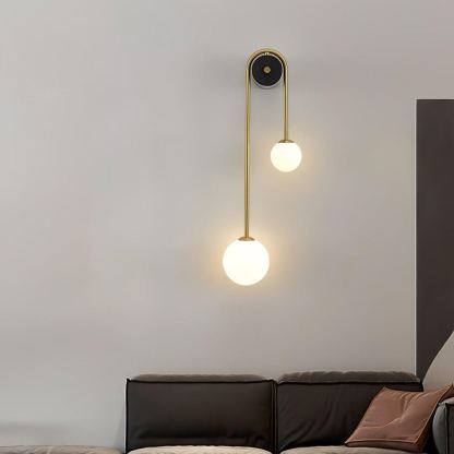 Edge Minimalism Metal Gray Black Brass Glass Wall Lamp Bedroom Living Room