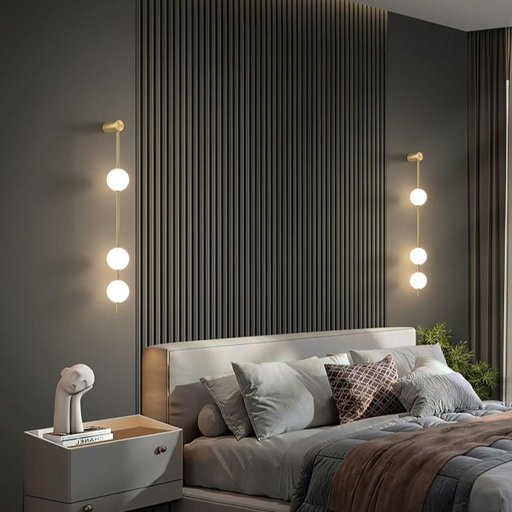 Edge Minimalism Metal Glass Wall Lamp Bedroom Living Room