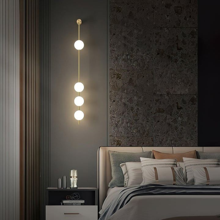 Edge Minimalism Metal Glass Wall Lamp Bedroom Living Room