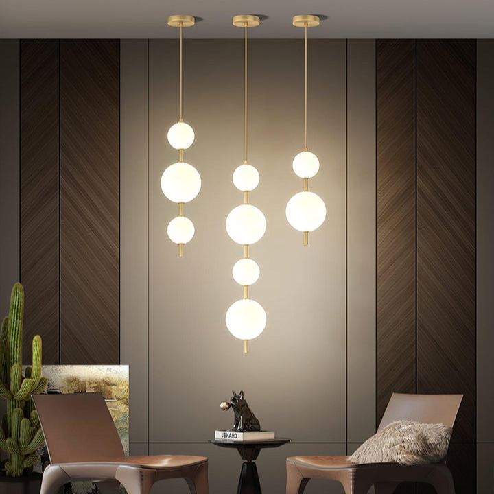 Edge Minimalism Brass Black Metal Glass Pendant Light Bedroom Living Room