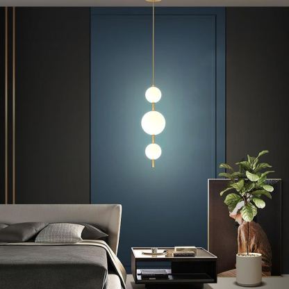 Edge Minimalism Brass Black Metal Glass Pendant Light Bedroom Living Room