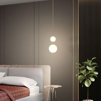 Edge Minimalism Brass Black Metal Glass Pendant Light Bedroom Living Room