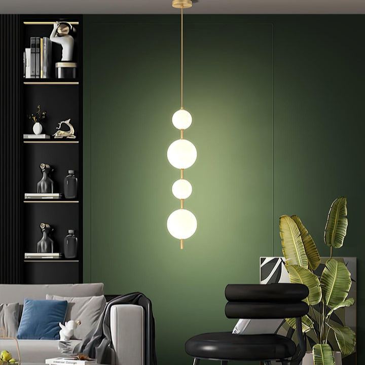Edge Minimalism Brass Black Metal Glass Pendant Light Bedroom Living Room