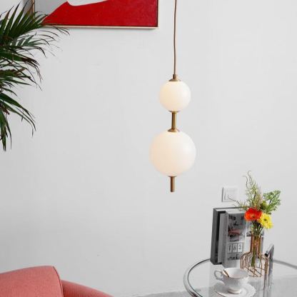 Edge Minimalism Brass Black Metal Glass Pendant Light Bedroom Living Room