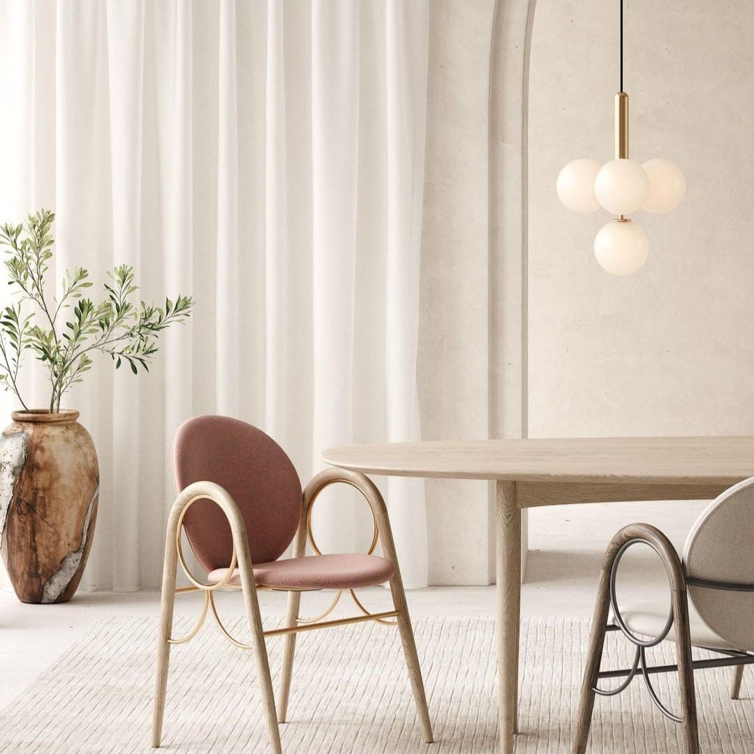 Hailie Minimalism Metal Glass Pendant Light Bedroom Living Room