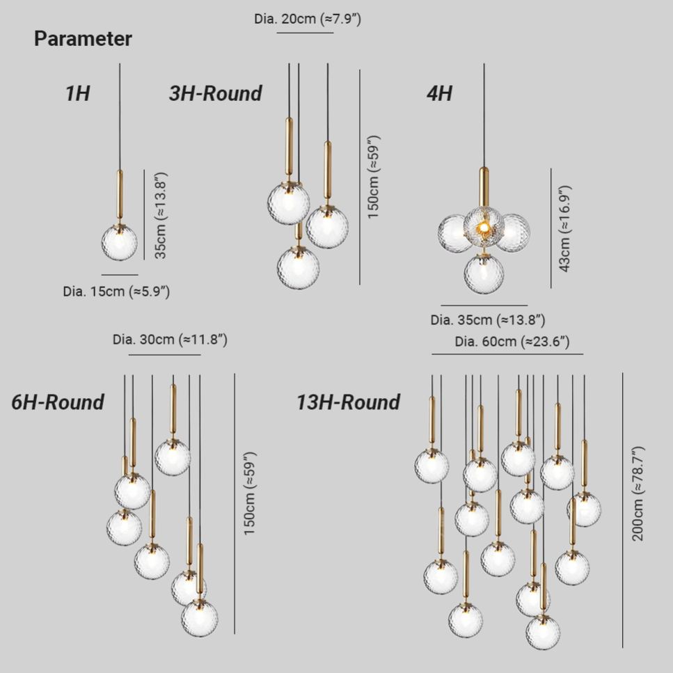 Hailie Minimalism Metal Glass Pendant Light Bedroom Living Room