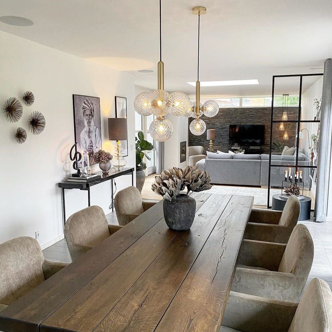 Hailie Minimalism Metal Glass Pendant Light Bedroom Living Room