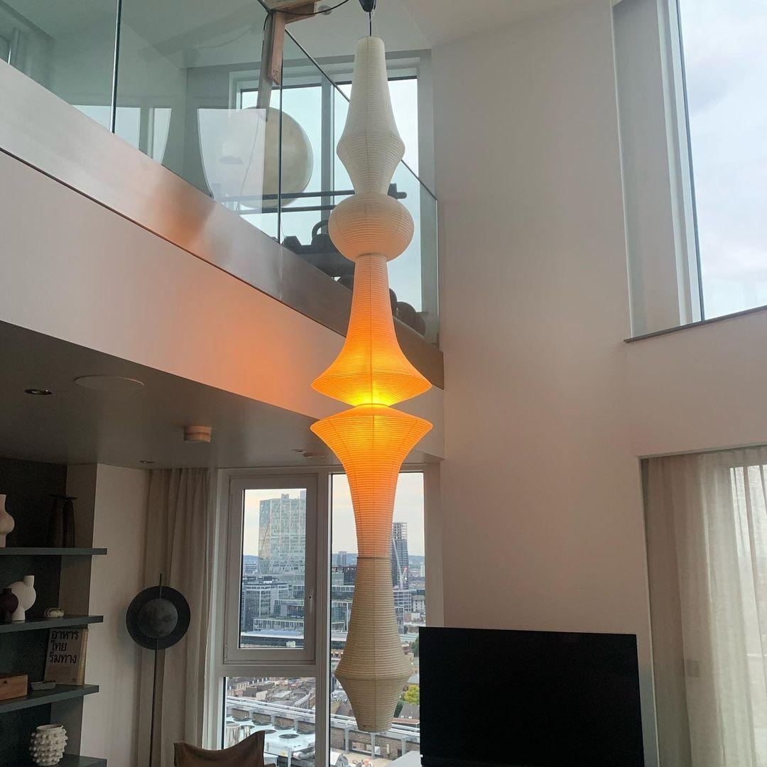 Renée Geometric Style Metal Paper Pendant Light Bedroom Living Room