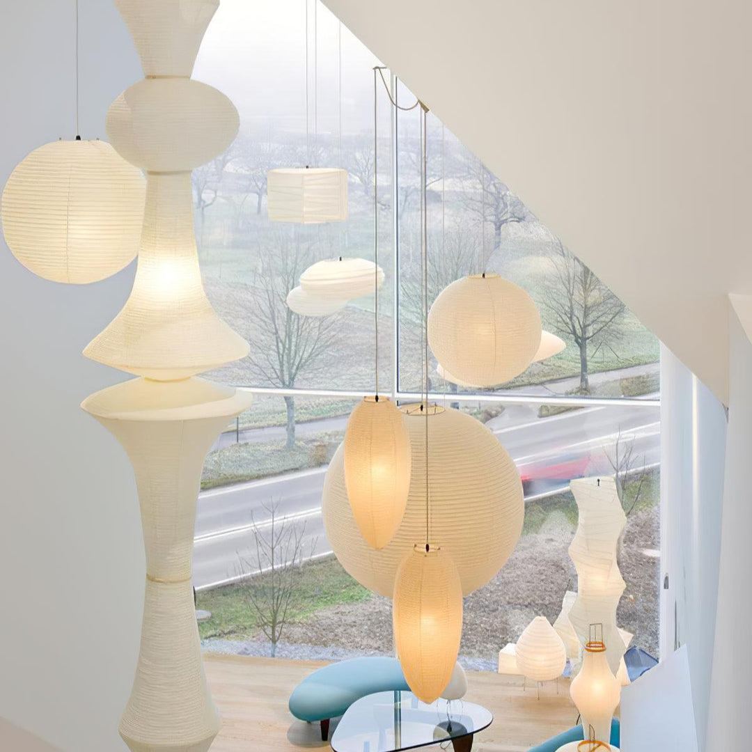 Renée Geometric Style Metal Paper Pendant Light Bedroom Living Room