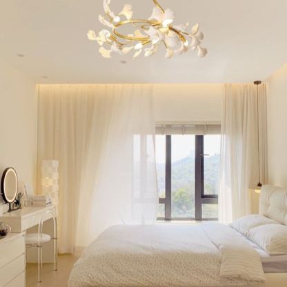Olivia Gingko Brass Ceramics Ceiling Lamp Bedroom  Dining Room