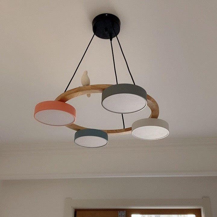 Morandi Modern Metal Wood Resin Acrylic Chandelier Dining Room Bedroom
