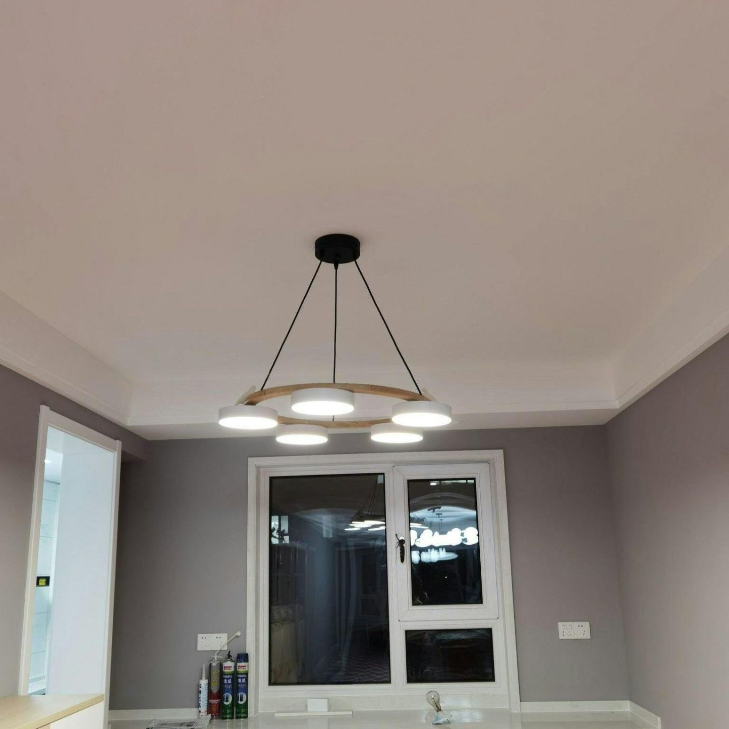 Morandi Modern Metal Wood Resin Acrylic Chandelier Dining Room Bedroom