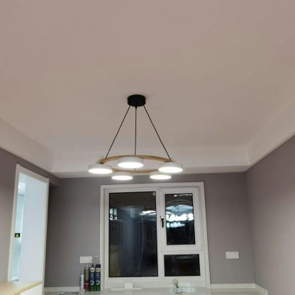 Morandi Modern Metal Wood Resin Acrylic Chandelier Dining Room Bedroom