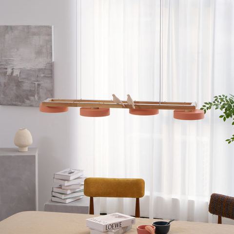 Morandi Modern Metal Wood Resin Acrylic Pendant Light Dining Room Bedroom