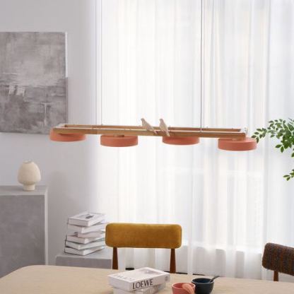 Morandi Modern Metal Wood Resin Acrylic Pendant Light Dining Room Bedroom