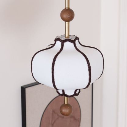 Ozawa Vintage Metal Wood Fabric Pendant Light Dining Room Bedroom