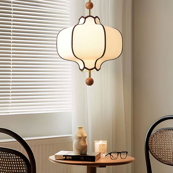 Ozawa Vintage Metal Wood Fabric Pendant Light Dining Room Bedroom
