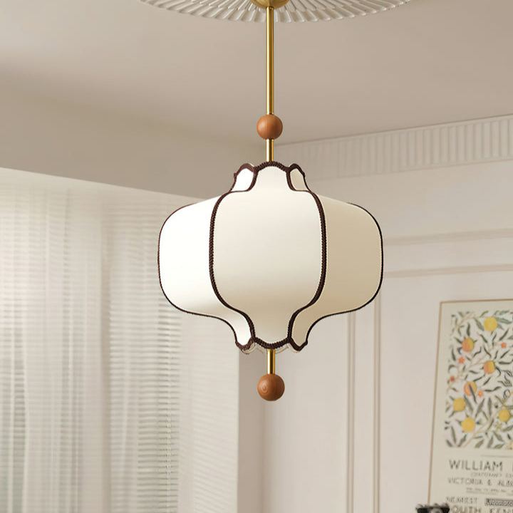 Ozawa Vintage Metal Wood Fabric Pendant Light Dining Room Bedroom