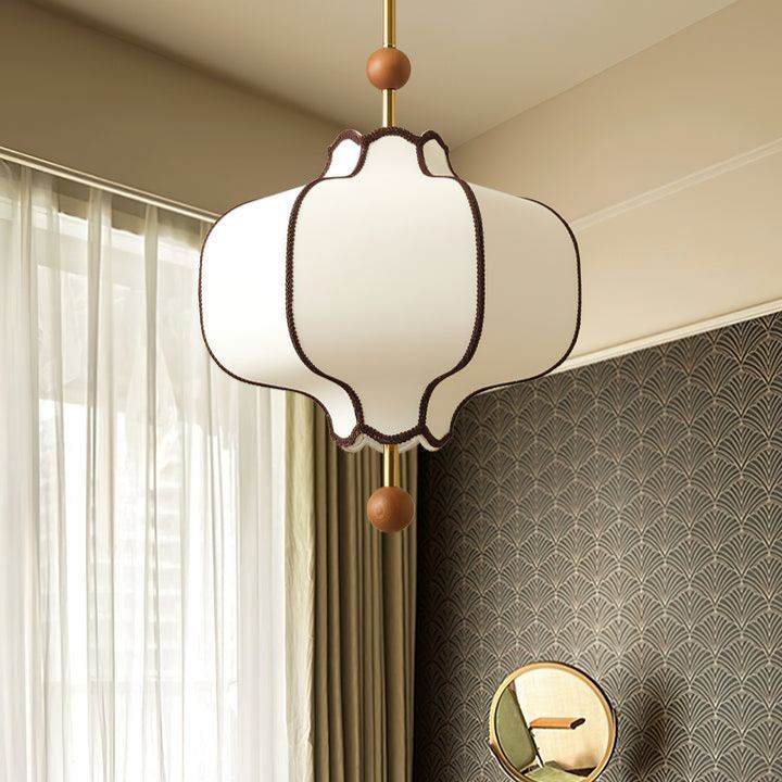 Ozawa Vintage Metal Wood Fabric Pendant Light Dining Room Bedroom