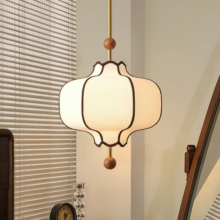 Ozawa Vintage Metal Wood Fabric Pendant Light Dining Room Bedroom