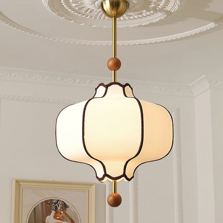 Ozawa Vintage Metal Wood Fabric Pendant Light Dining Room Bedroom