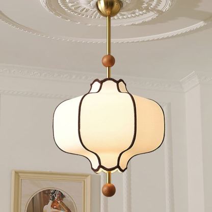 Ozawa Vintage Metal Wood Fabric Pendant Light Dining Room Bedroom