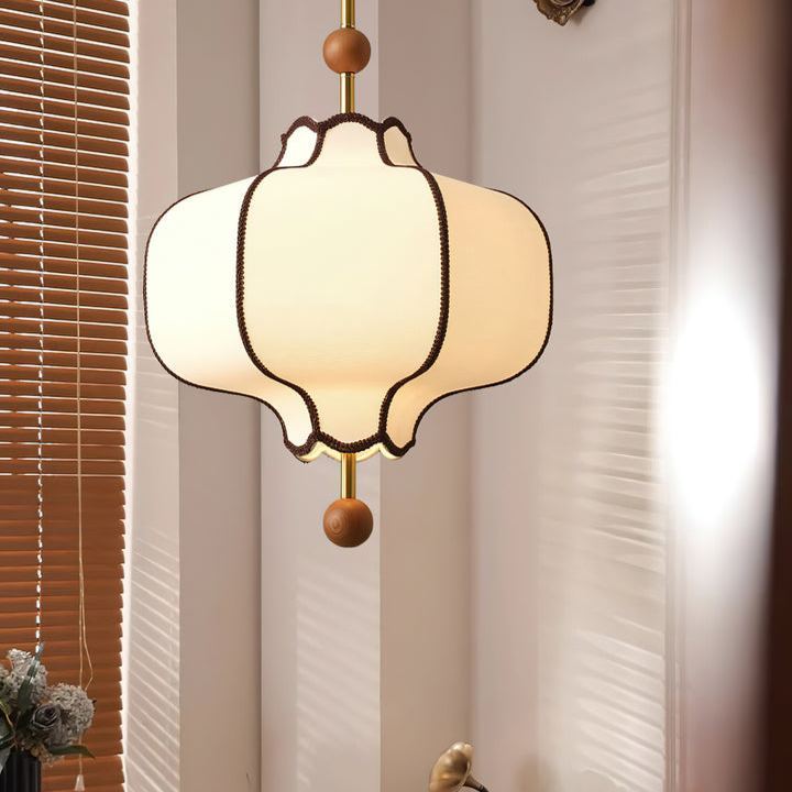 Ozawa Vintage Metal Wood Fabric Pendant Light Dining Room Bedroom