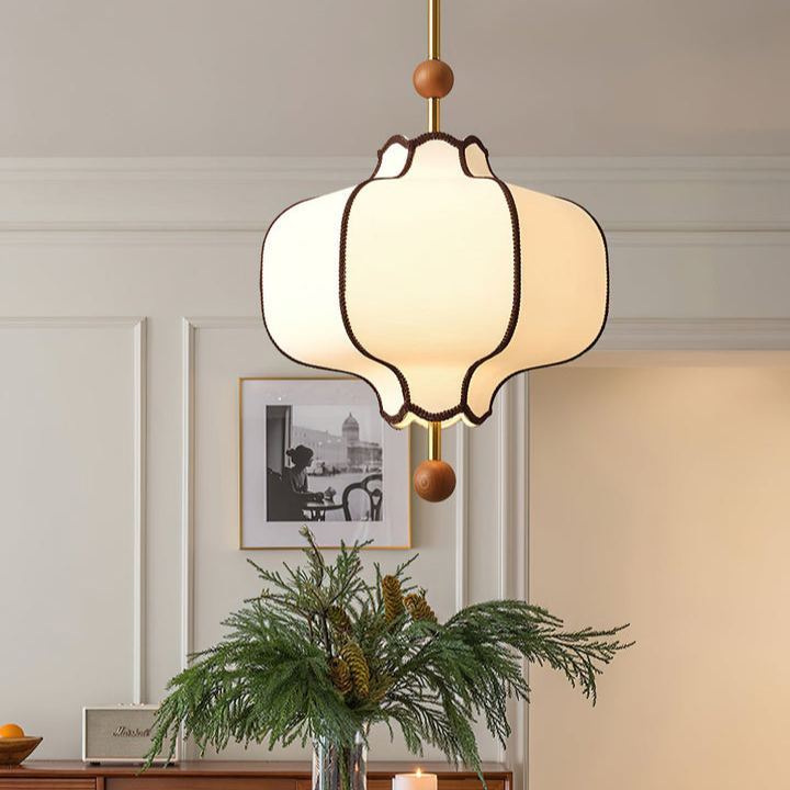 Ozawa Vintage Metal Wood Fabric Pendant Light Dining Room Bedroom