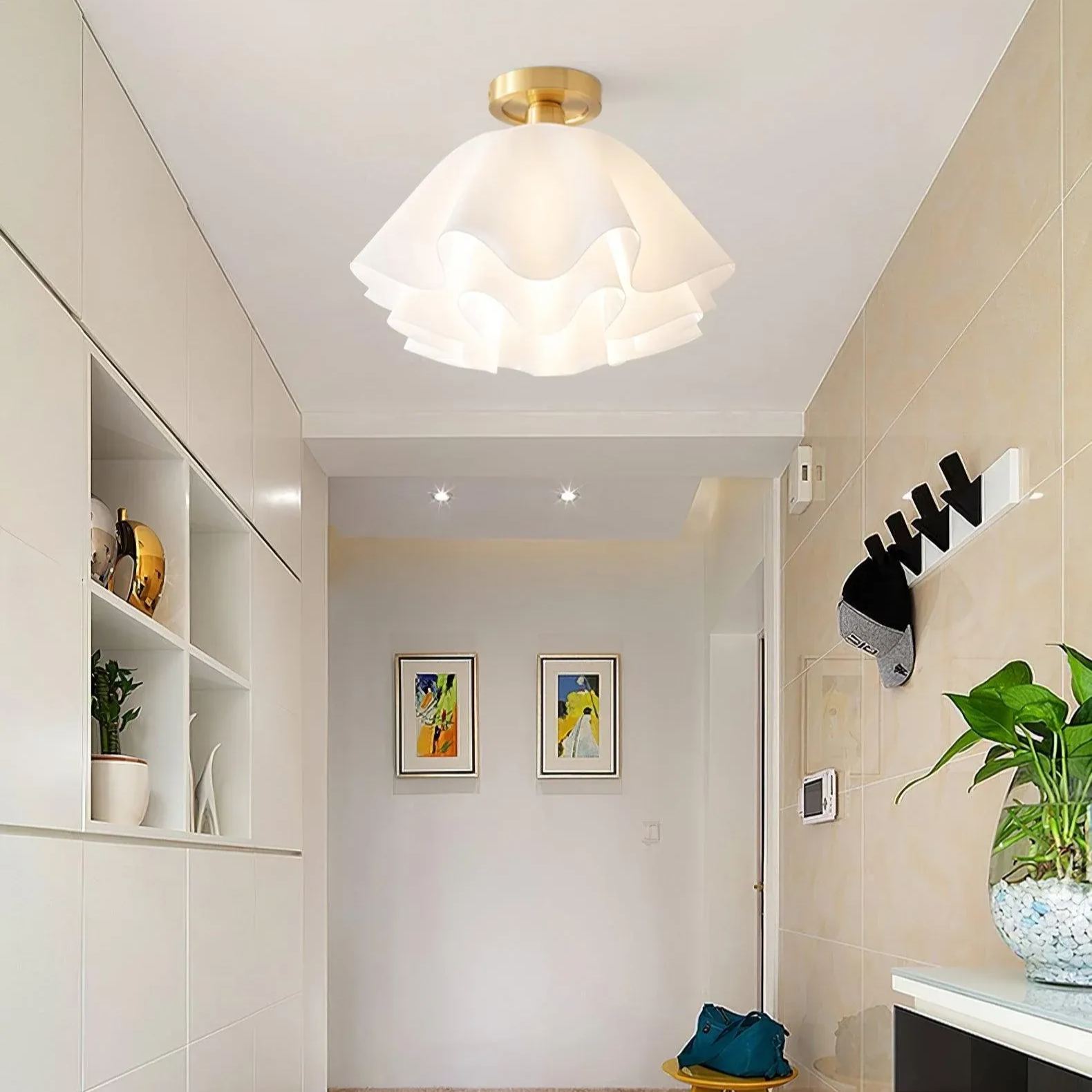 Carins Modern Unusual LED Ceiling Light Brass Plastic Bathrooms
