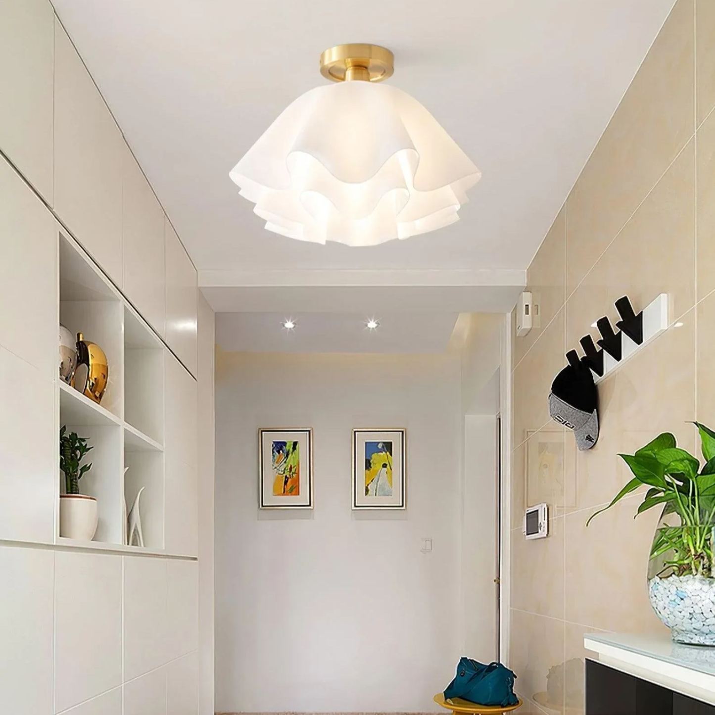 Carins Modern Unusual LED Ceiling Light Brass Plastic Bathrooms