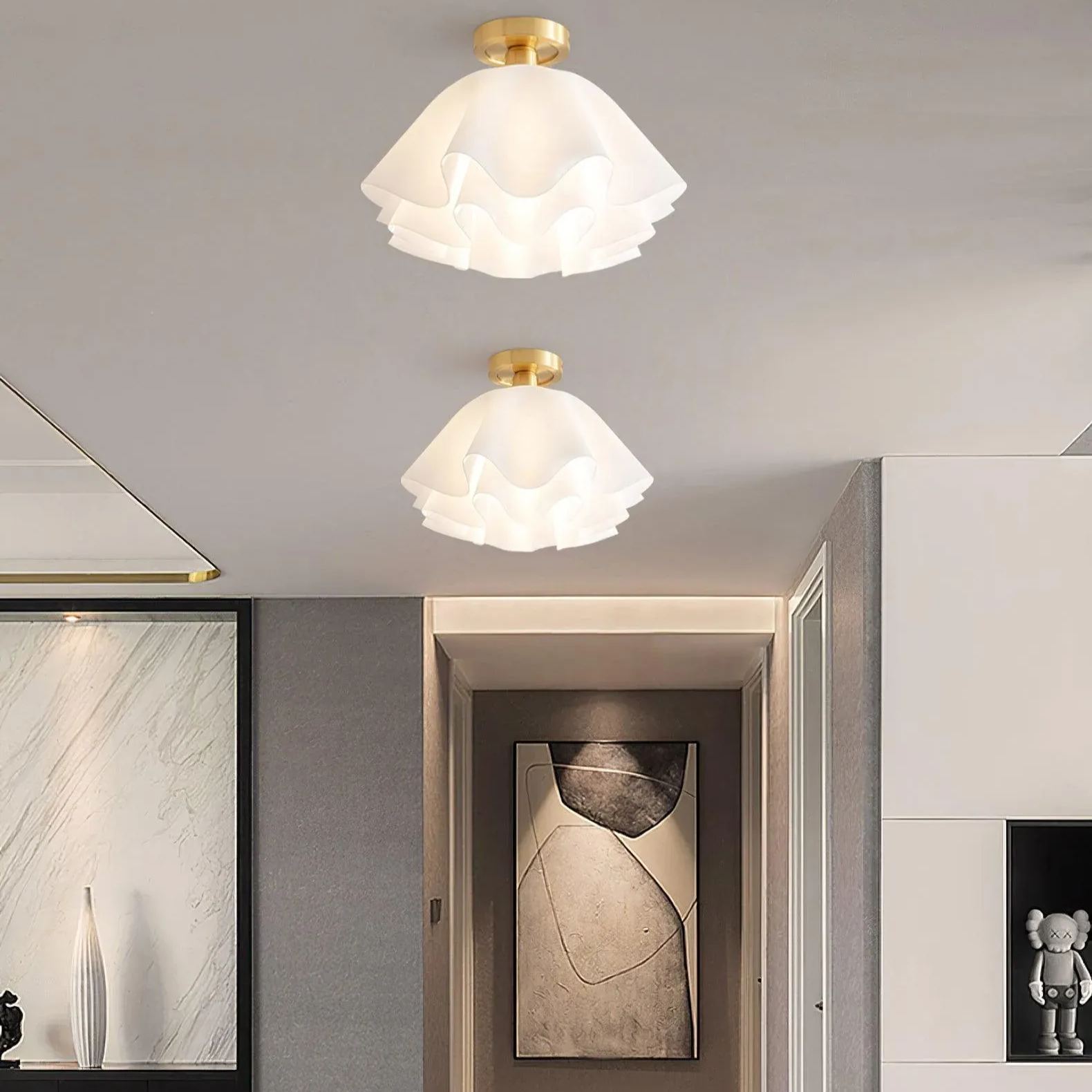 Carins Modern Unusual LED Ceiling Light Brass Plastic Bathrooms