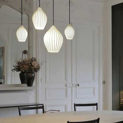 Ozawa  Modern Simplicity Ceramic Ribbed Pendant Light Bedroom