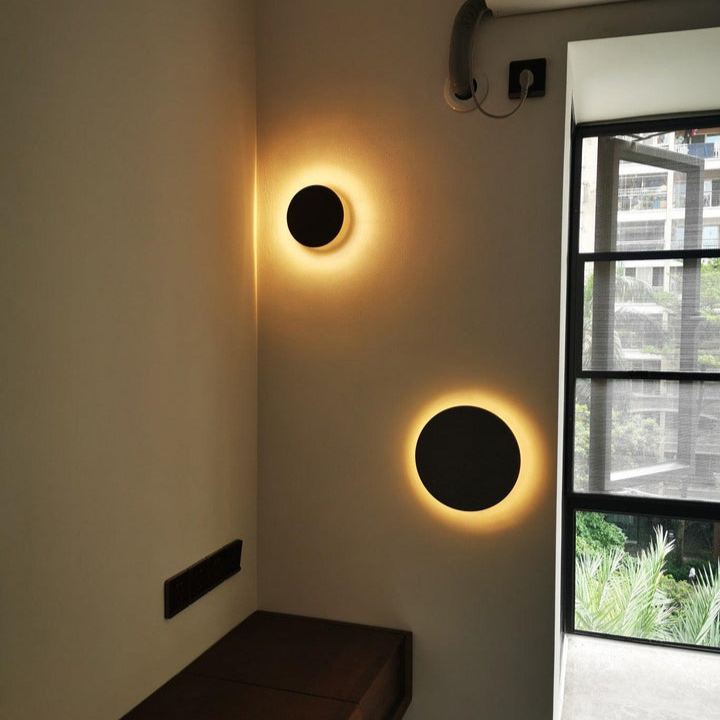 Byers Vintage Round Metal Terrazzo Concrete Wall Lamp Bedoom
