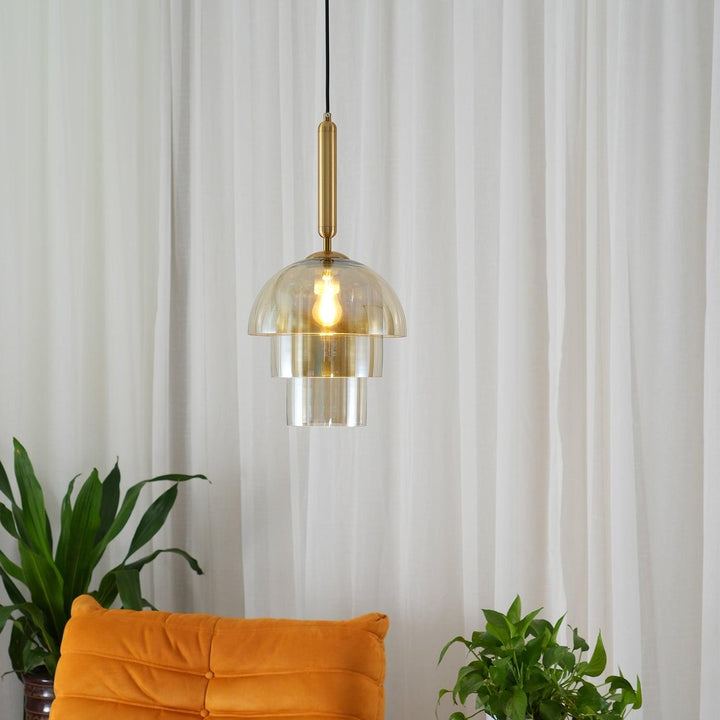 Hailie Modern Contemporary Metal Glass Pendant Light Kitchen Dining Room