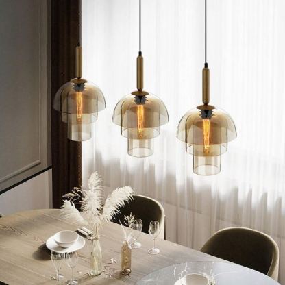 Hailie Modern Contemporary Metal Glass Pendant Light Kitchen Dining Room