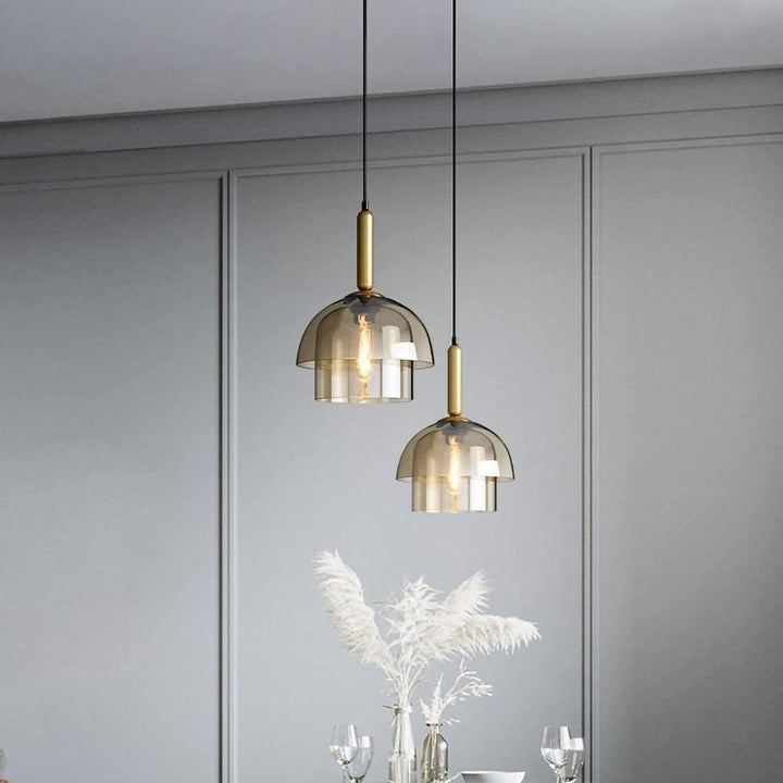 Hailie Modern Contemporary Metal Glass Pendant Light Kitchen Dining Room