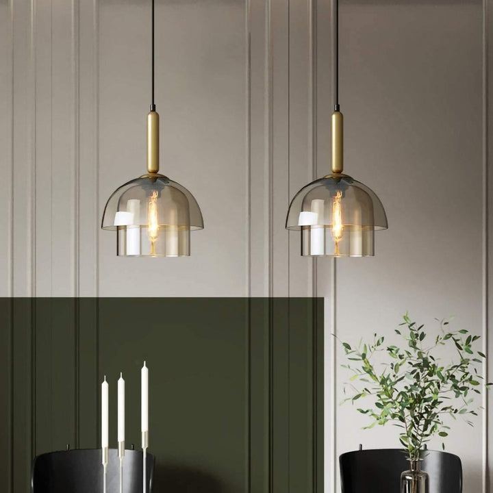 Hailie Modern Contemporary Metal Glass Pendant Light Kitchen Dining Room