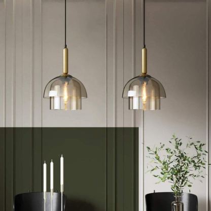Hailie Modern Contemporary Metal Glass Pendant Light Kitchen Dining Room