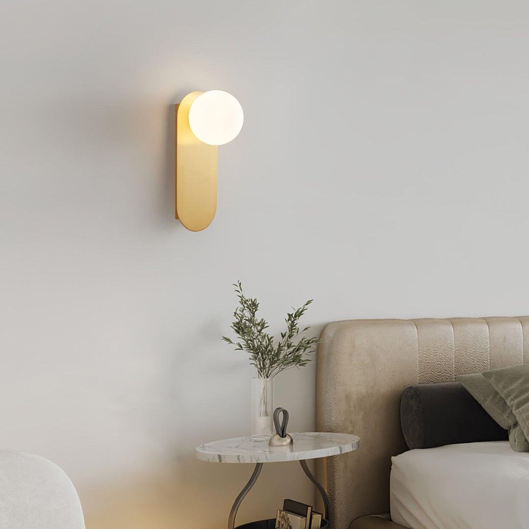 Edge Minimalism Brass Glass Wall Lamp Living Room Bedroom