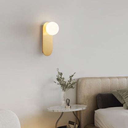 Edge Minimalism Brass Glass Wall Lamp Living Room Bedroom