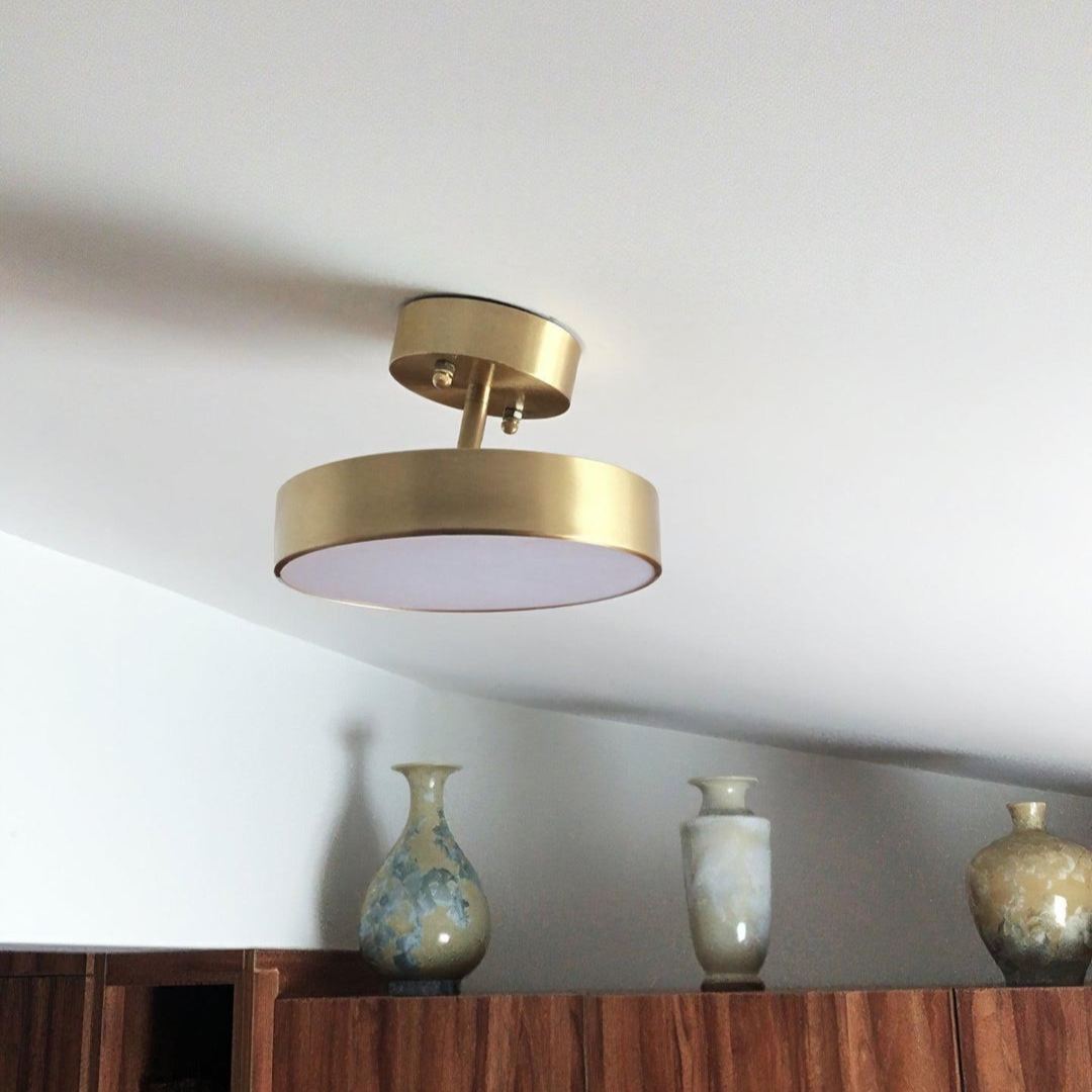 Edge Minimalism Round Metal Acrylic Brass Ceiling Light Living Room Hallway
