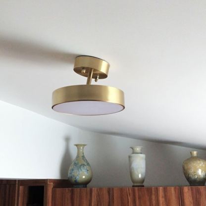 Edge Minimalism Round Metal Acrylic Brass Ceiling Light Living Room Hallway