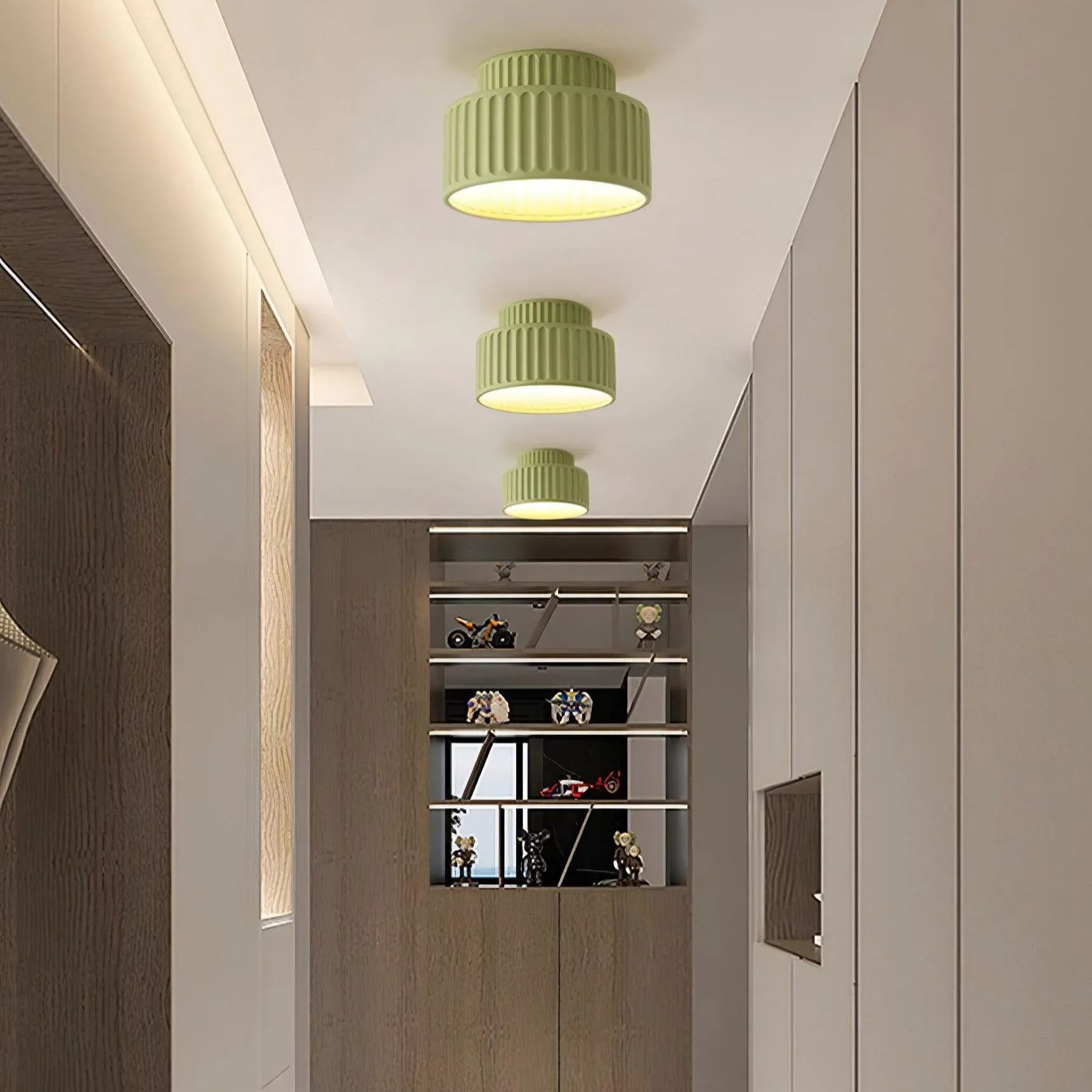 Hailie Modern Beige White Orange Green Ceiling Lamp Bedroom  Dining Room