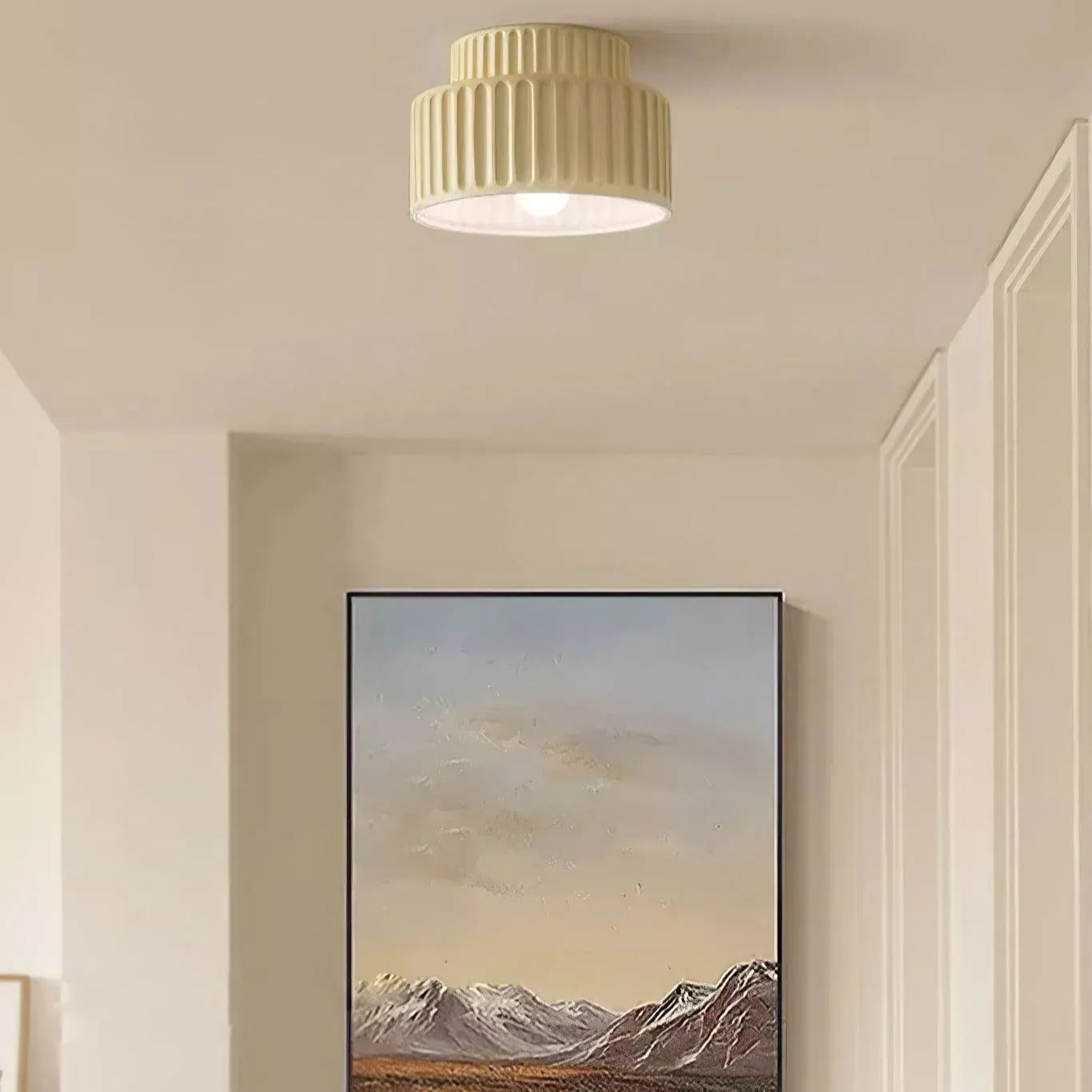Hailie Modern Beige White Orange Green Ceiling Lamp Bedroom  Dining Room