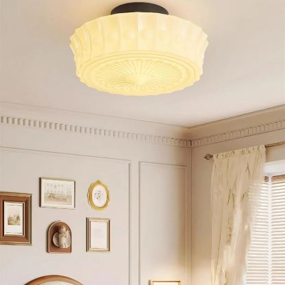 Quinn Nordic Beige White Ceiling Lamp Bedroom  Dining Room