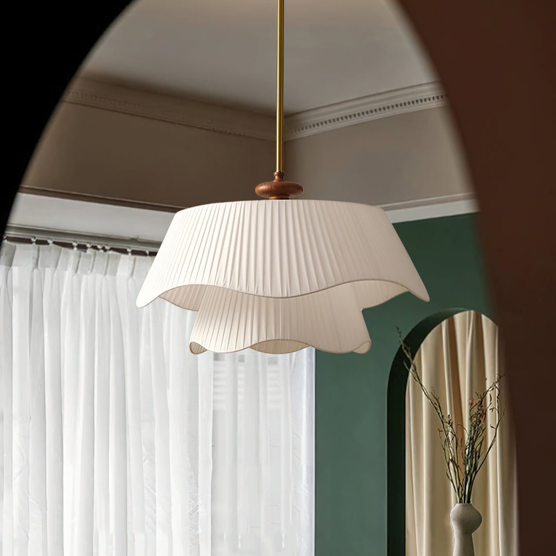 Ozawa Rustic Cottage Metal Glass Wood Pendant Light Living Room Bedroom