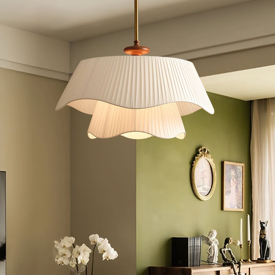 Ozawa Rustic Cottage Metal Glass Wood Pendant Light Living Room Bedroom