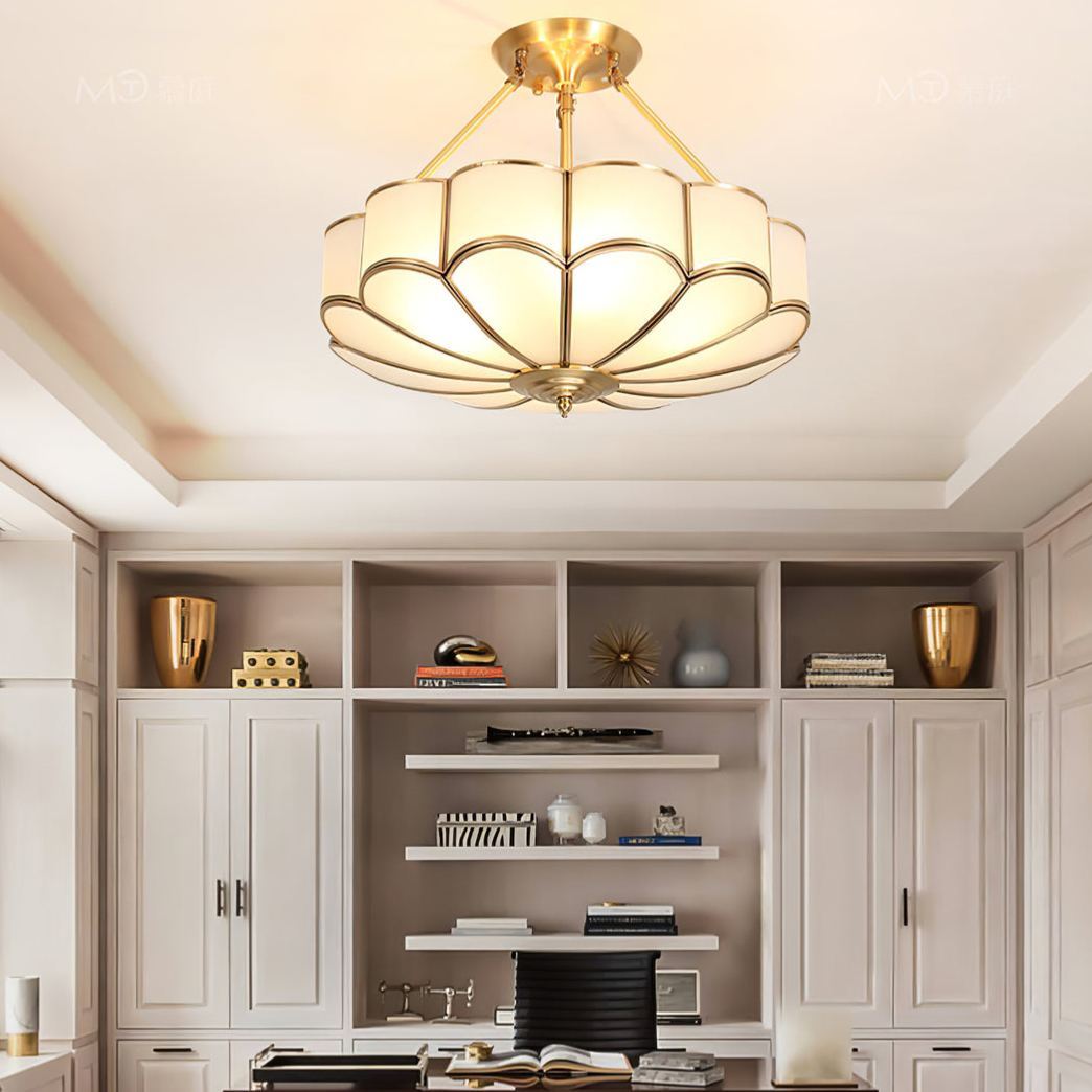 Alessio Modern Flower Shape Glass Ceiling Light Study Room Bedroom